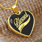 Personalized Necklaces - Custom Engraved Graphic Heart Pendant Necklace 