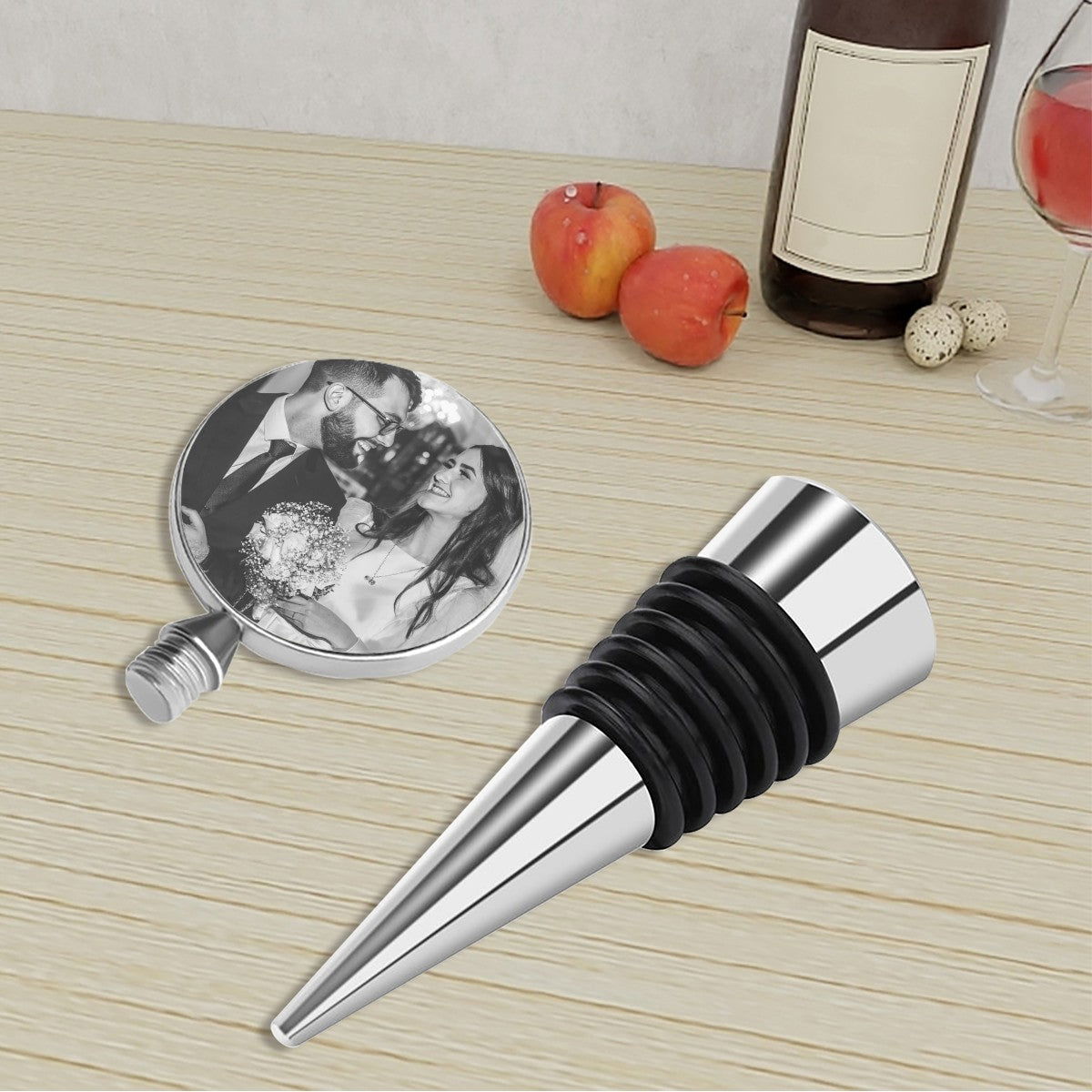 Custom Photo Wine Bottle Stopper - Lovesakes