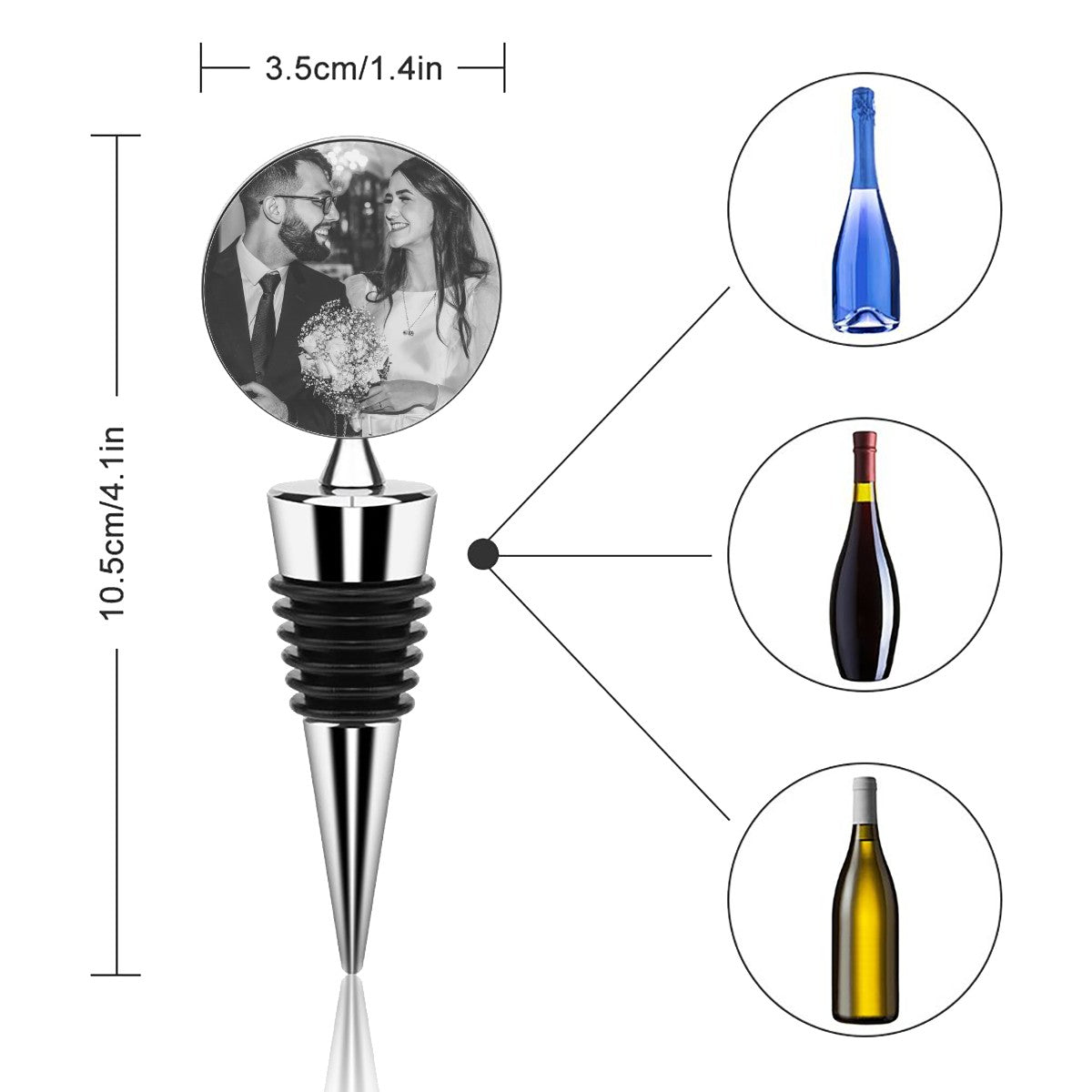 Custom Photo Wine Bottle Stopper - Lovesakes