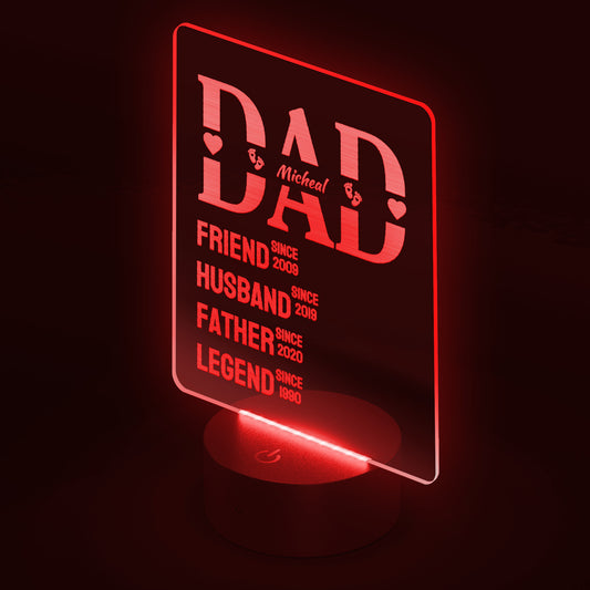 Dad's Legacy Glow Personalized LED Lamp