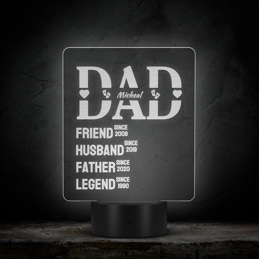 Dad's Legacy Glow Personalized LED Lamp
