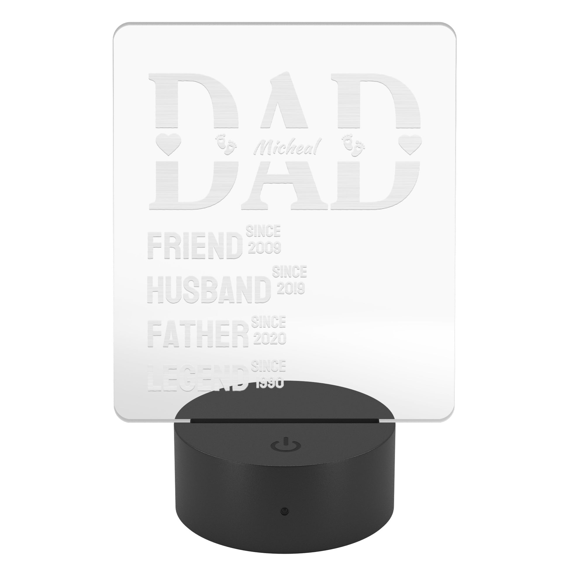 Personalized LED Signs - Dad's Legacy Glow Personalized LED Lamp 