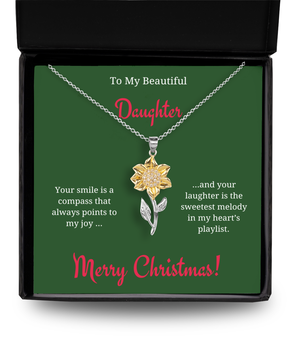 Daughter Sunflower Necklace + Christmas Card - Lovesakes