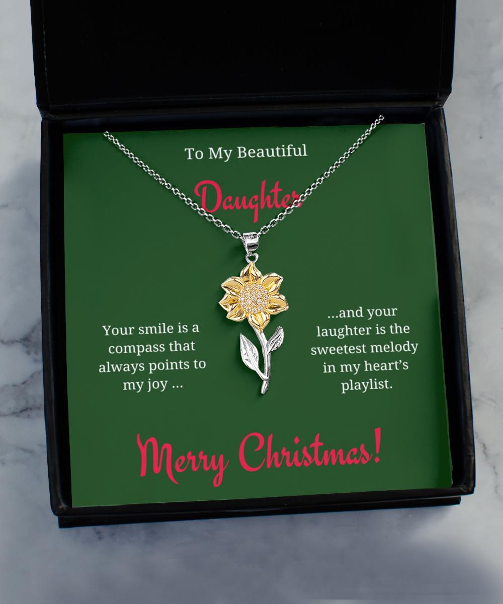 Daughter Sunflower Necklace + Christmas Card - Lovesakes