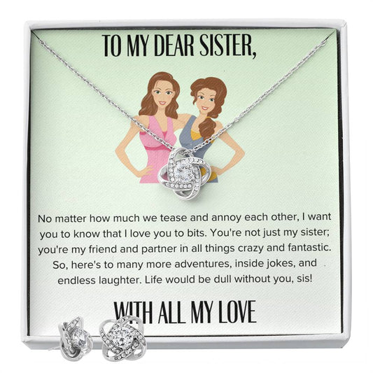 Dear Sister Love Knot Jewelry Set