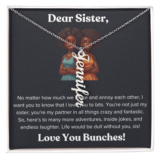 Dear Sister Multi Vertical Name Necklace