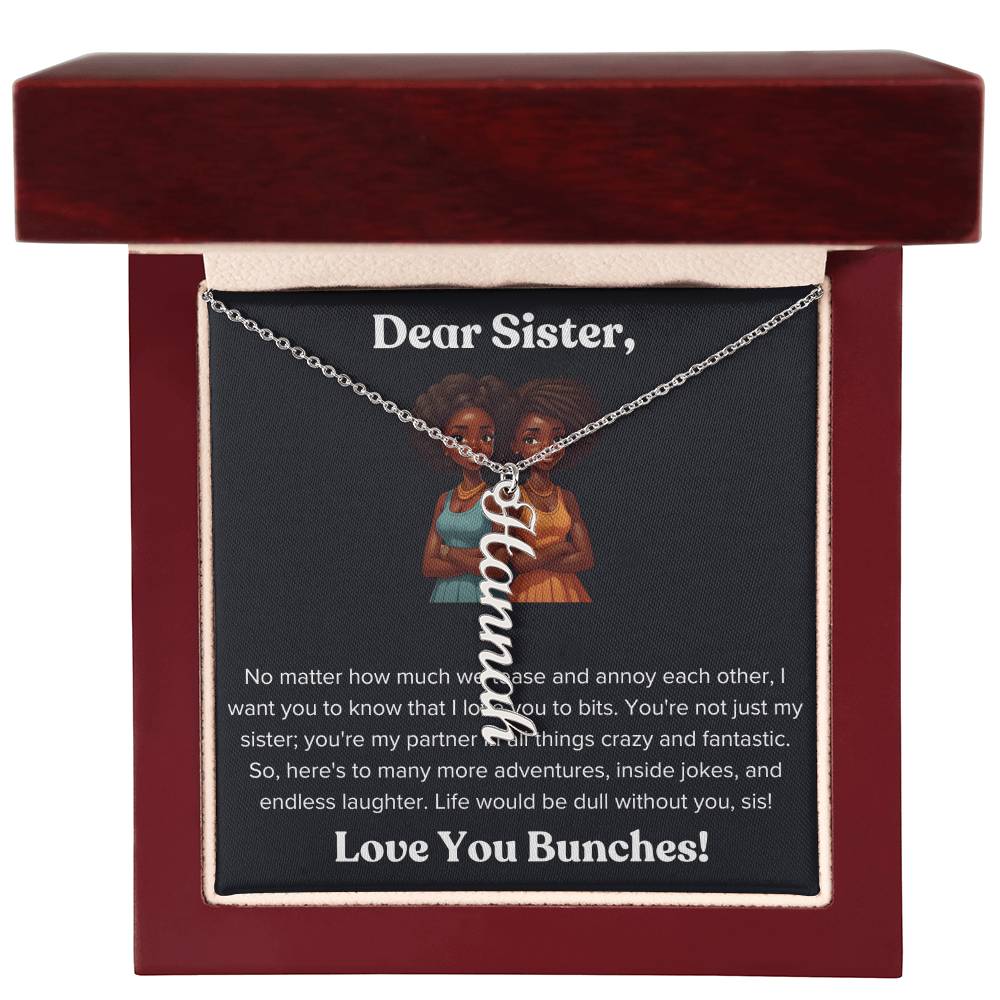Dear Sister Multi Vertical Name Necklace Lovesakes