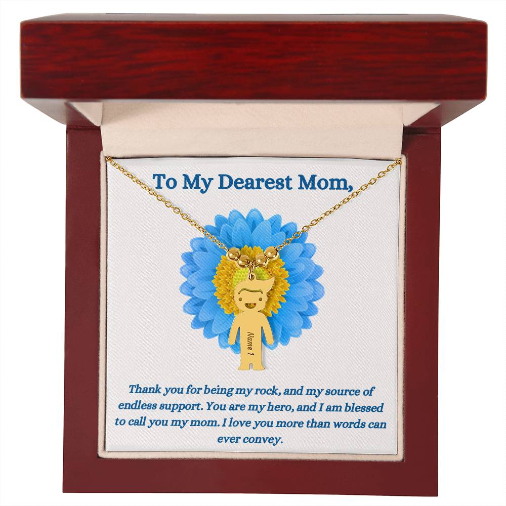 Dearest Mom Child Charm Name Necklace | Lovesakes