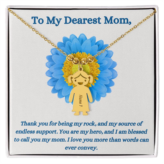 Dearest Mom Child Charm Name Necklace