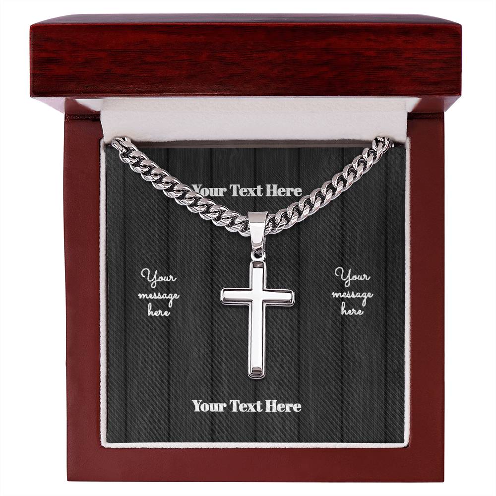 Engravable Cuban Cross Chain + Personalized Message Card | Lovesakes