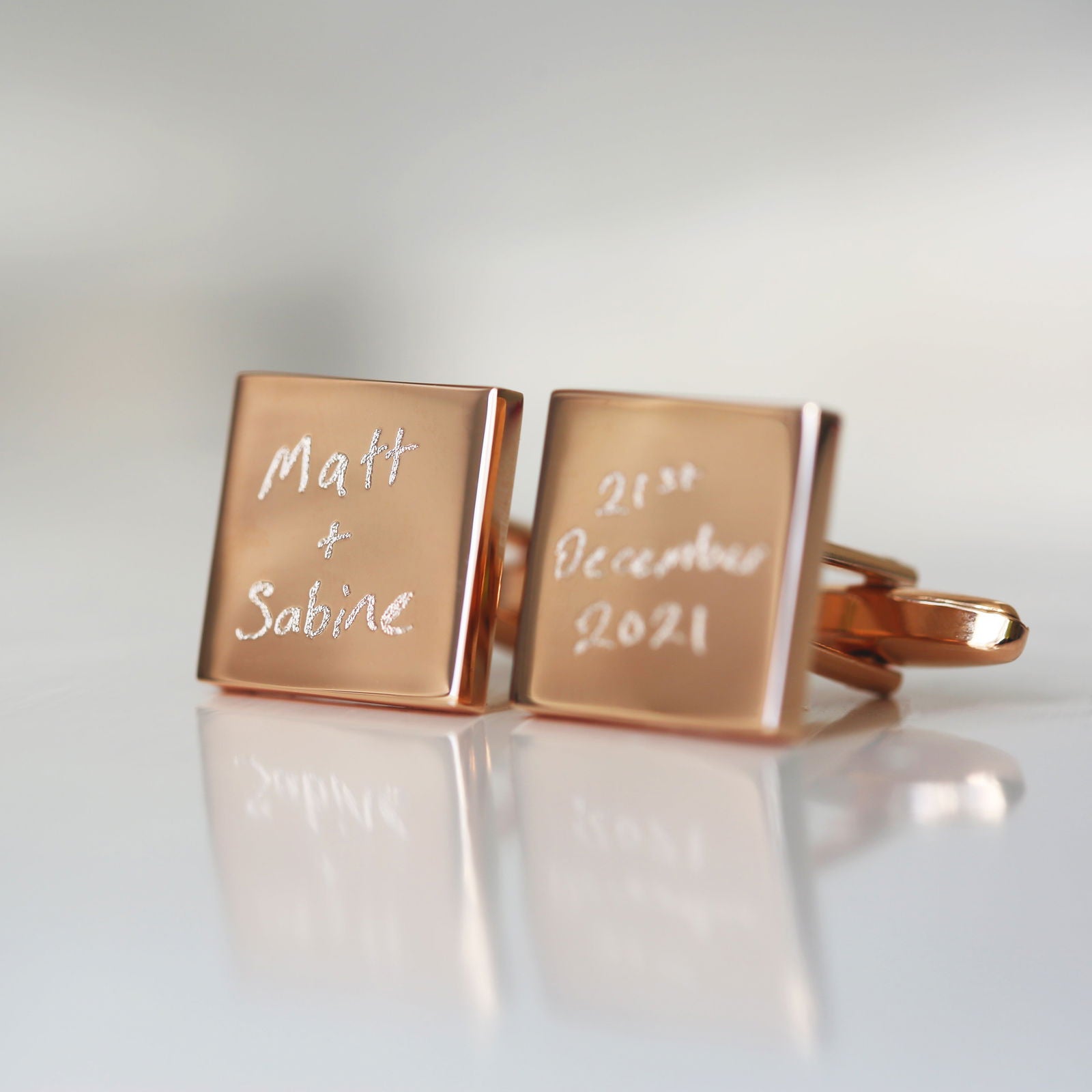 Engraved Own Actual Handwriting Cufflinks - Lovesakes