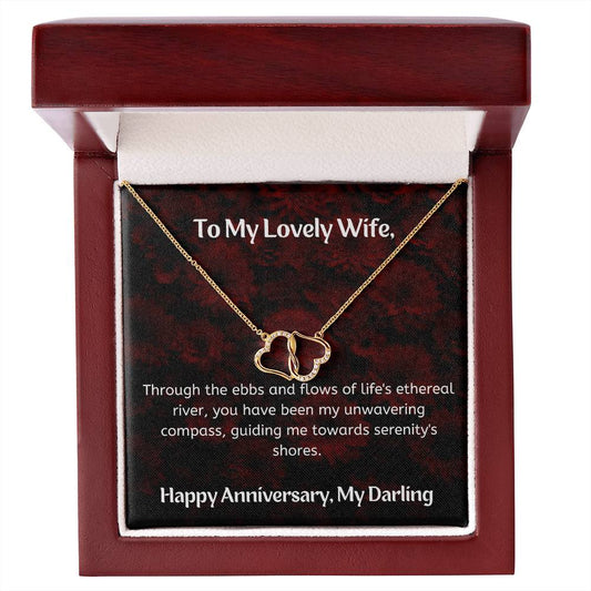 Everlasting Love 10ct Gold And Diamond Necklace With Anniversary Card
