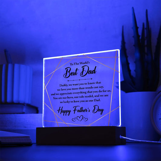 Fathers Day Gift Plaque, To The World's Best Dad