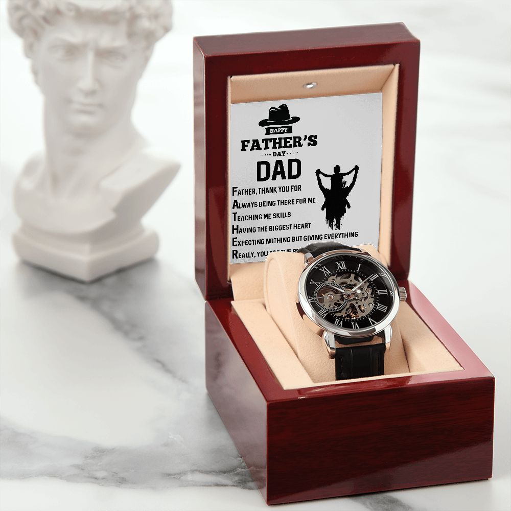 Fathers Day Gift - Mens Openwork Watch 