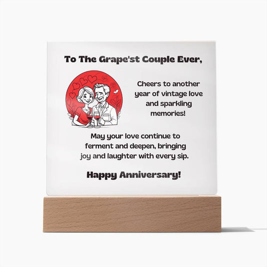 Grapest Couple Ever Anniversary Plaque