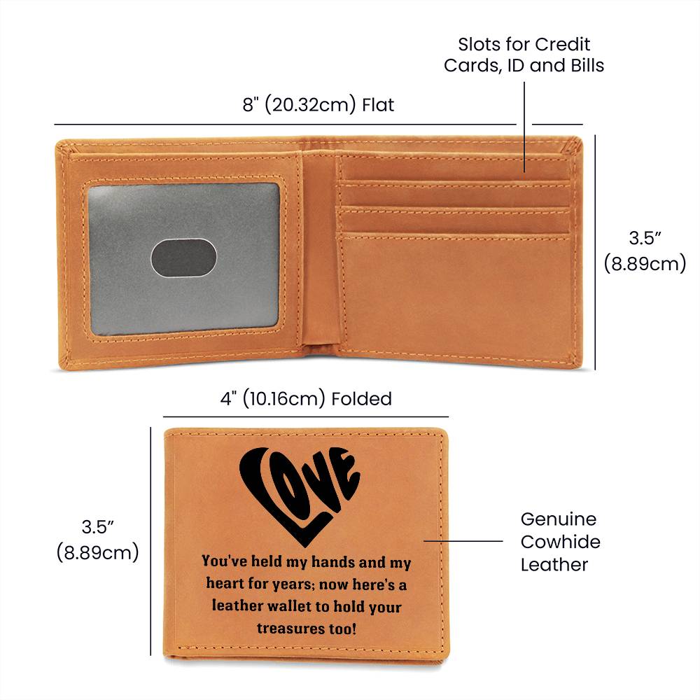 Hands & Heart Leather Wallet Anniversary Gift | Lovesakes