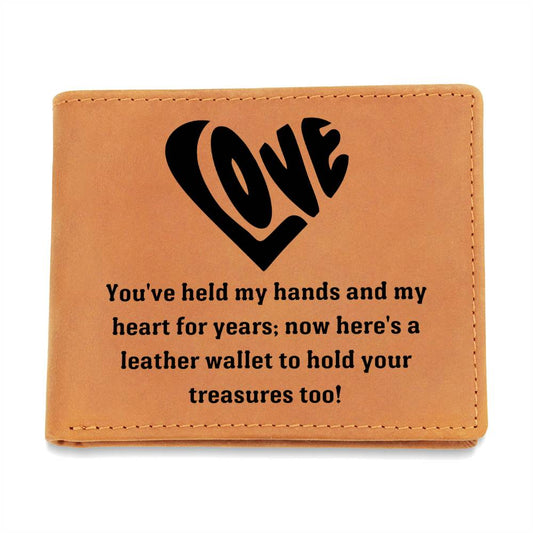 Hands & Heart Leather Wallet Anniversary Gift