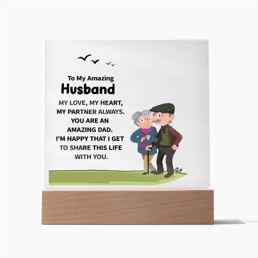 Husband Acrylic Plaque Gift For Seniors Anniversary