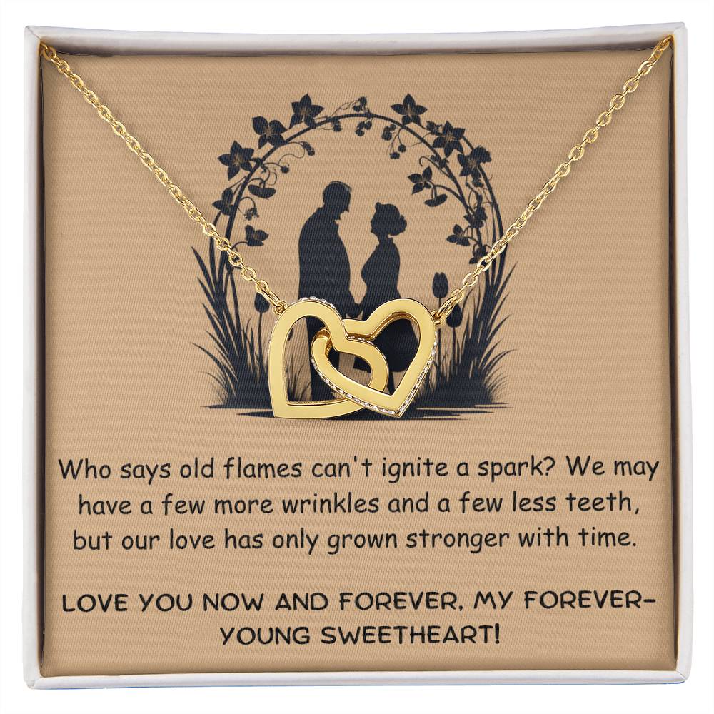 Interclocking Hearts Necklace (Senior Couples Anniversary Gift) | Lovesakes