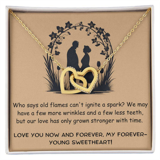 Interclocking Hearts Necklace (Senior Couples Anniversary Gift)