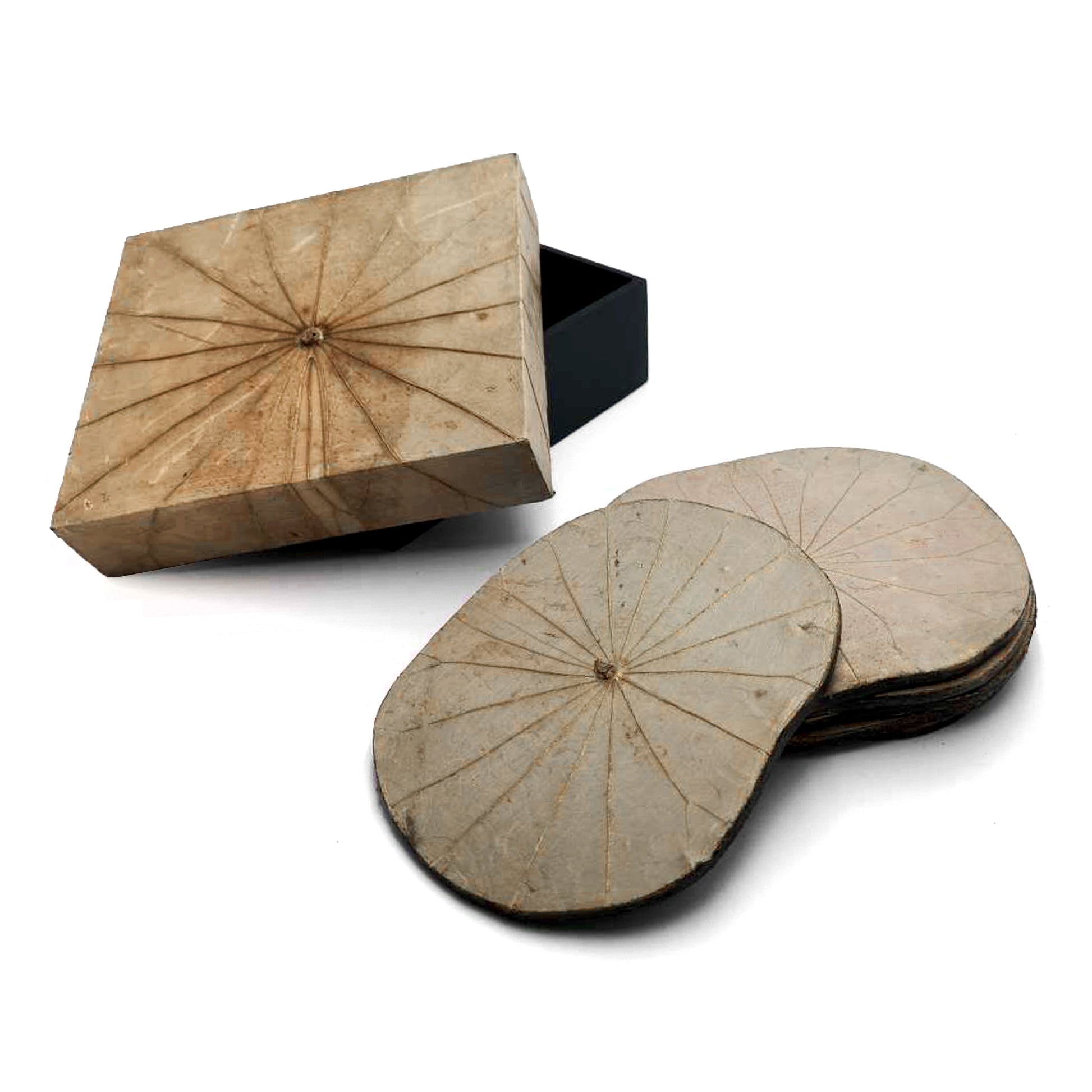 Lotus Leaf Wooden Coasters - Set of Six - Lovesakes