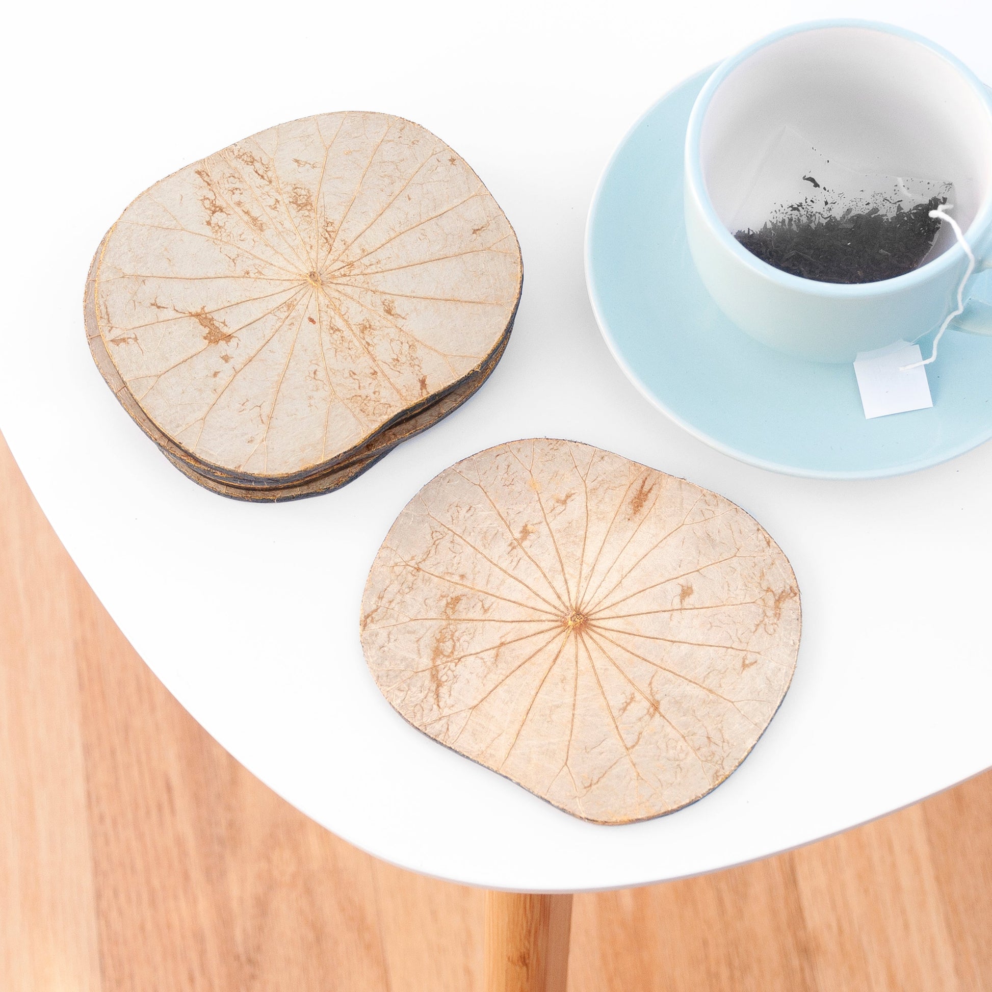 Lotus Leaf Wooden Coasters - Set of Six - Lovesakes