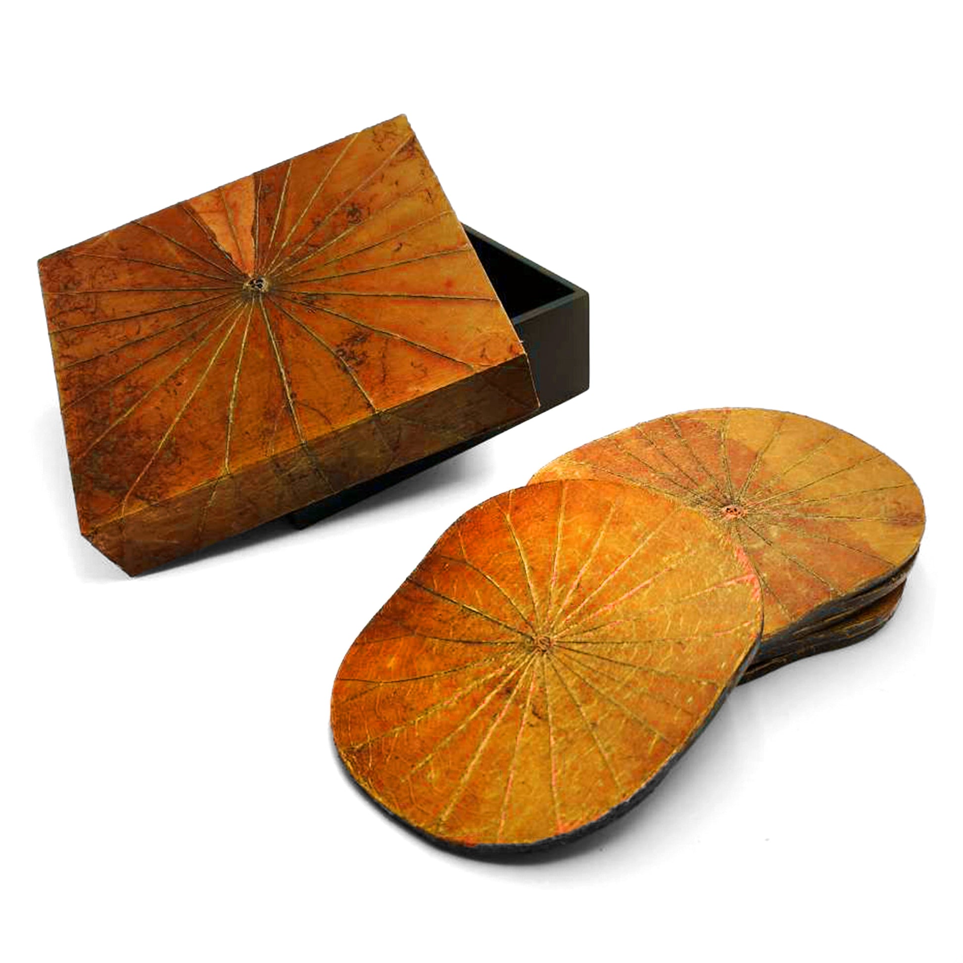 Lotus Leaf Wooden Coasters - Set of Six - Lovesakes