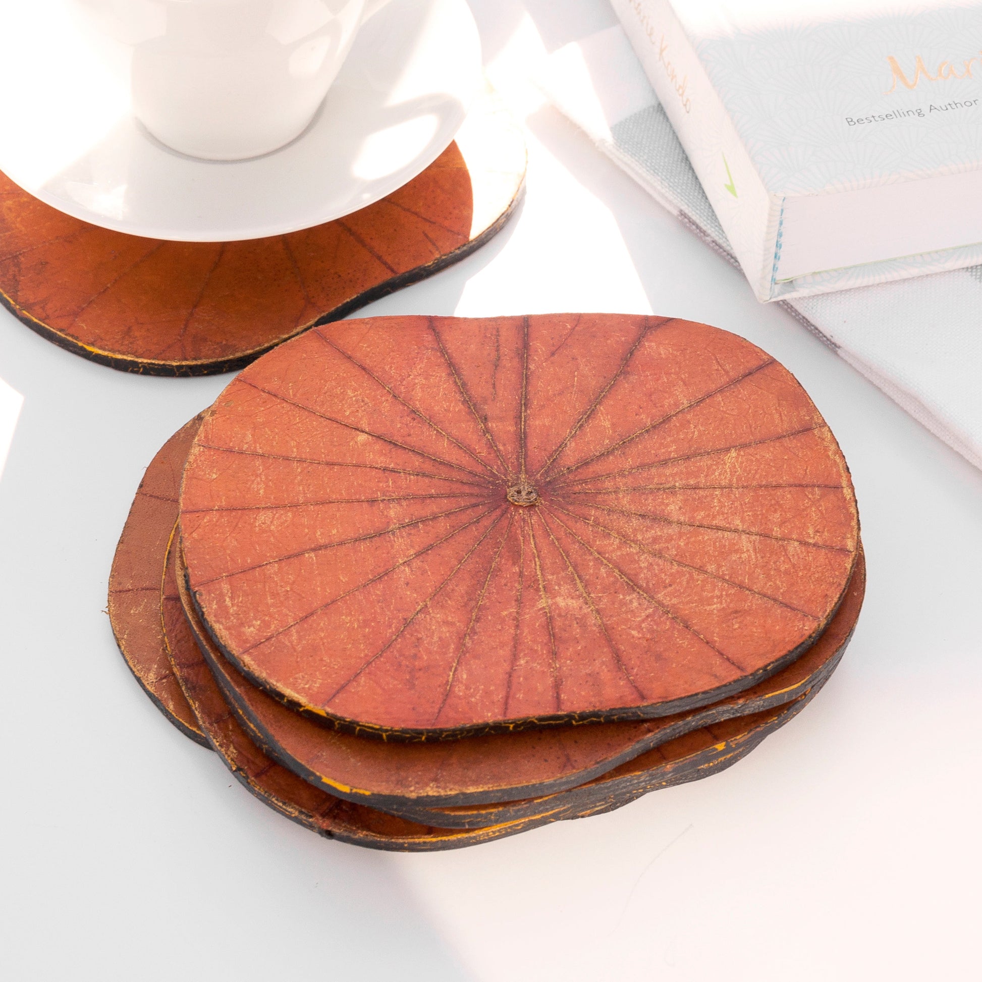 Lotus Leaf Wooden Coasters - Set of Six - Lovesakes