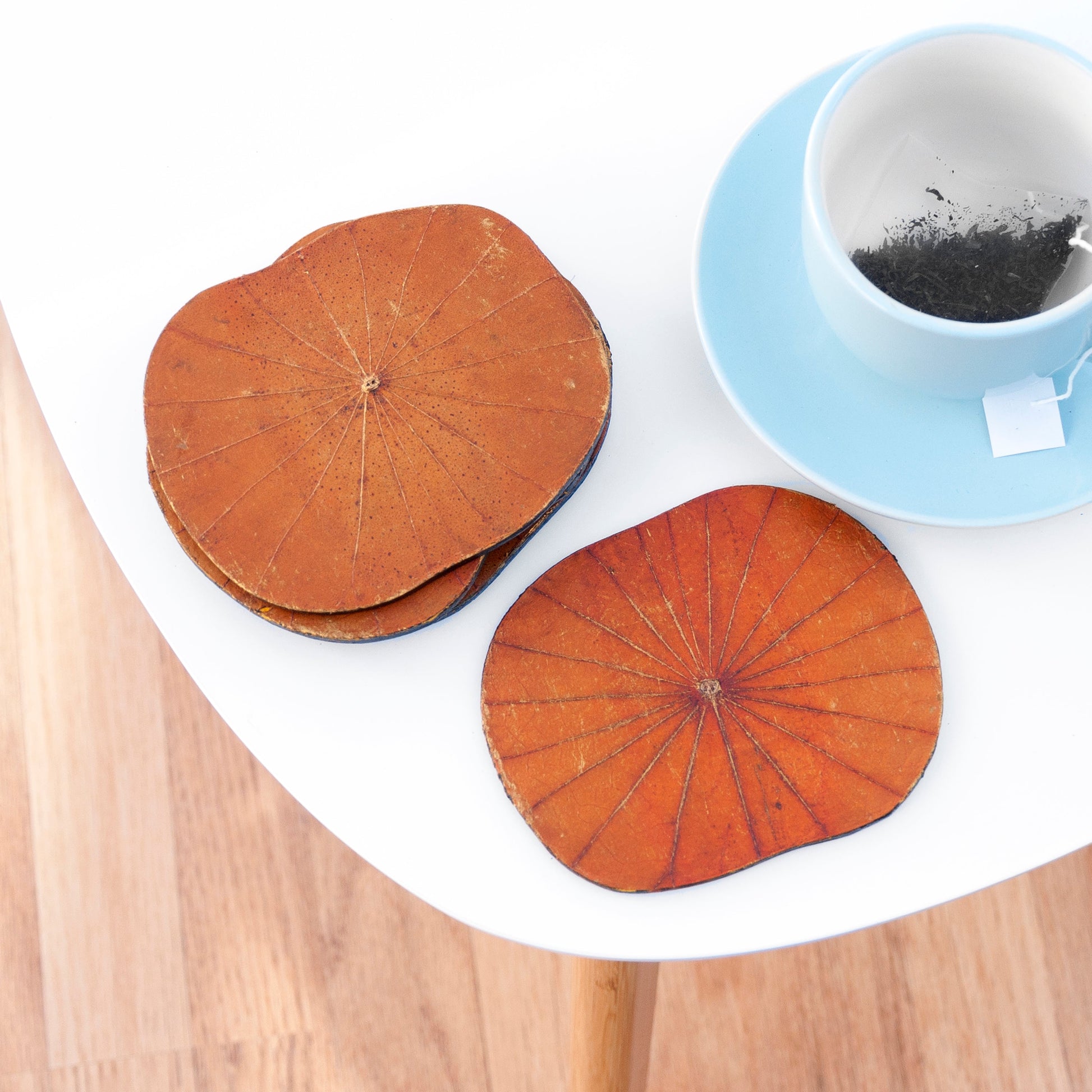 Lotus Leaf Wooden Coasters - Set of Six - Lovesakes