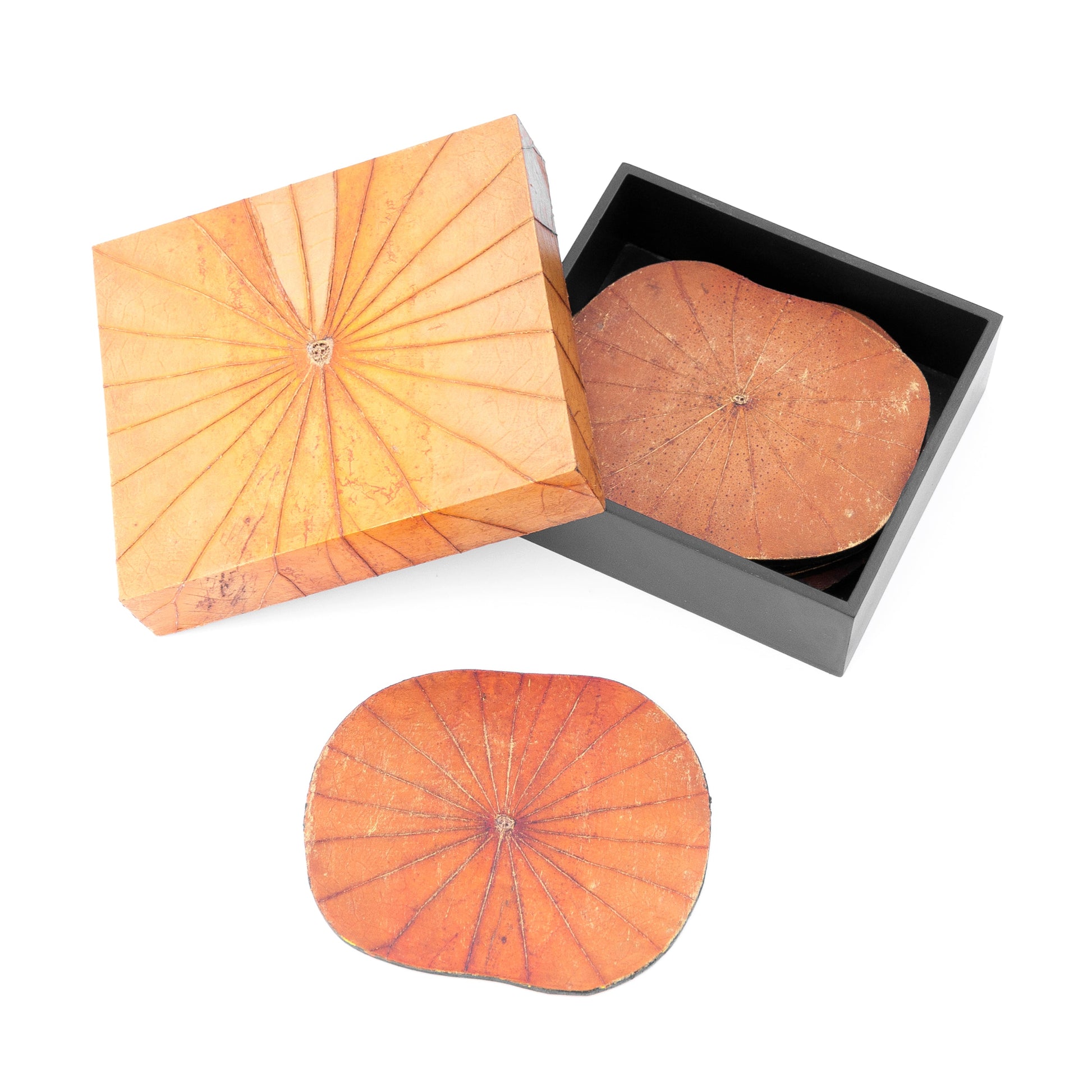 Lotus Leaf Wooden Coasters - Set of Six - Lovesakes