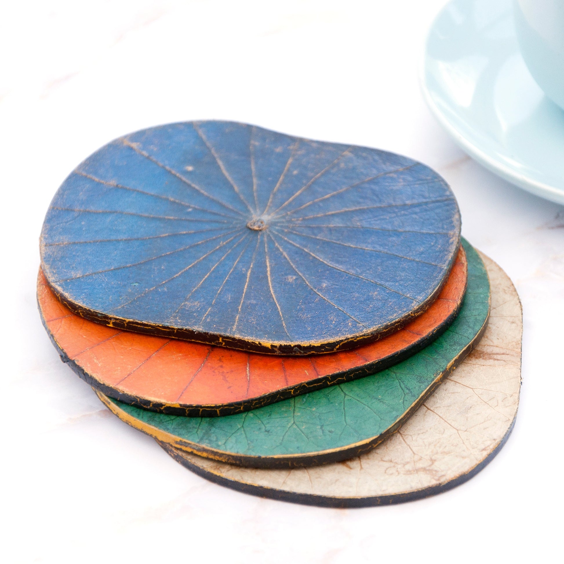 Lotus Leaf Wooden Coasters - Set of Six - Lovesakes