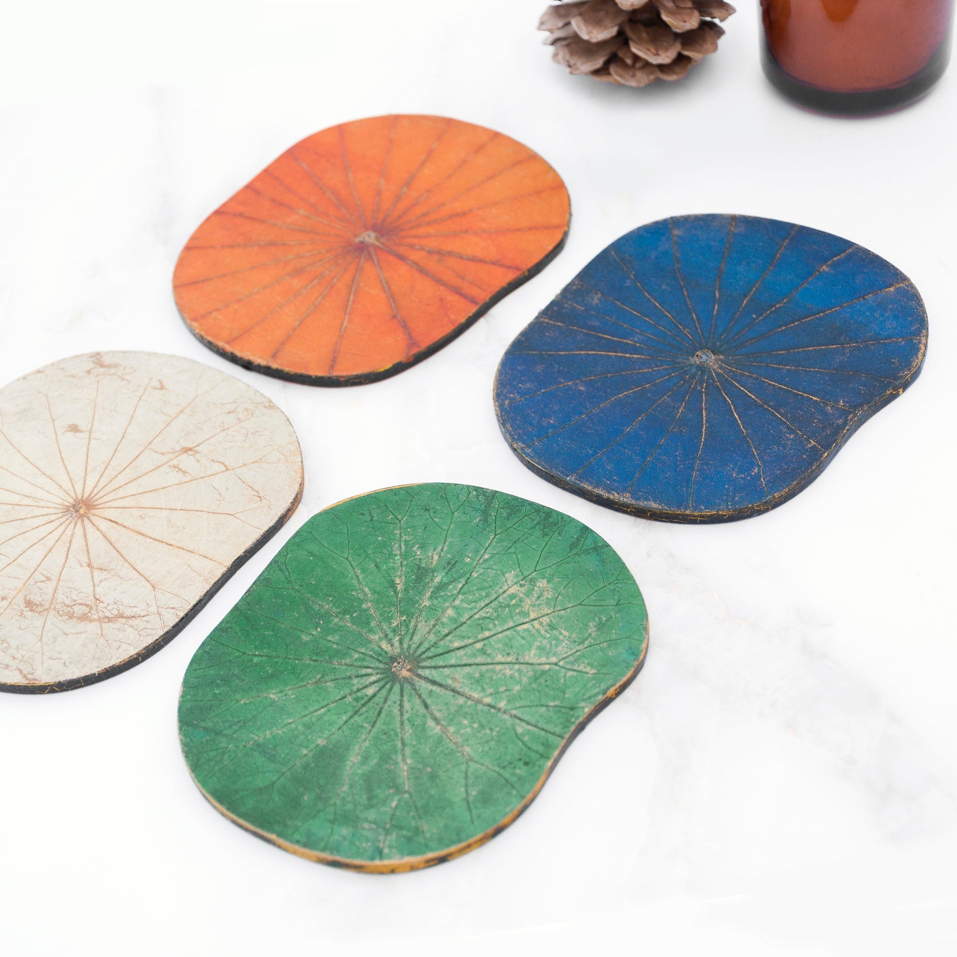 Lotus Leaf Wooden Coasters - Set of Six - Lovesakes