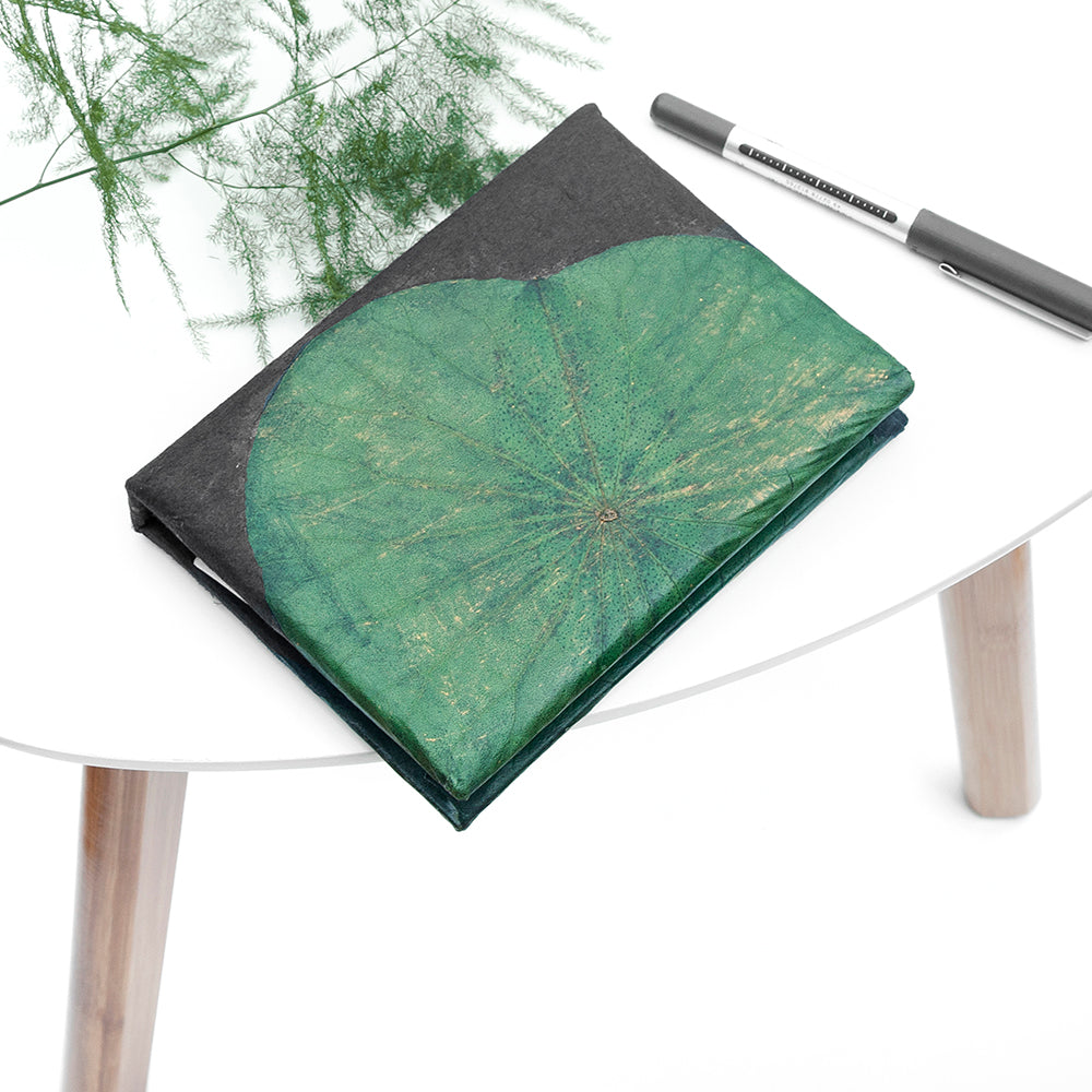 A6 Vegan Leather Lotus Leaf Notebook - Lovesakes