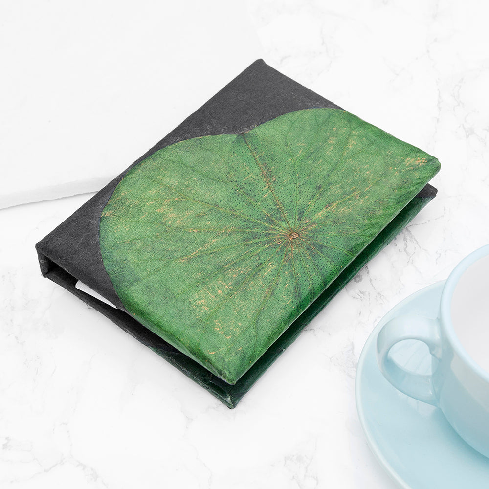 A6 Vegan Leather Lotus Leaf Notebook - Lovesakes