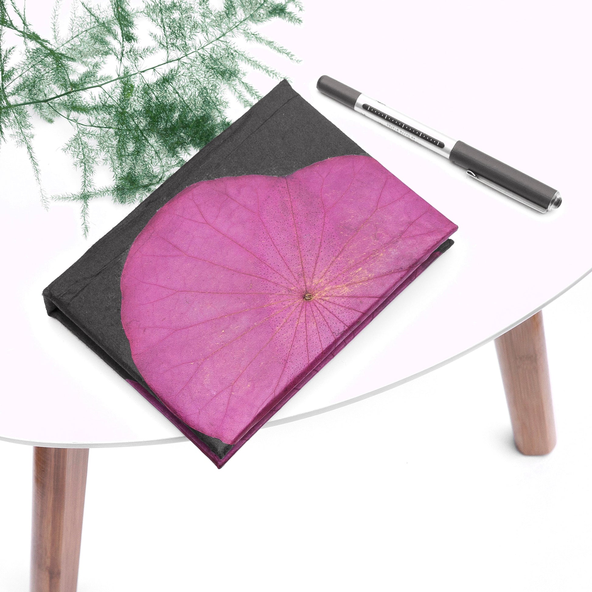 A6 Vegan Leather Lotus Leaf Notebook - Lovesakes