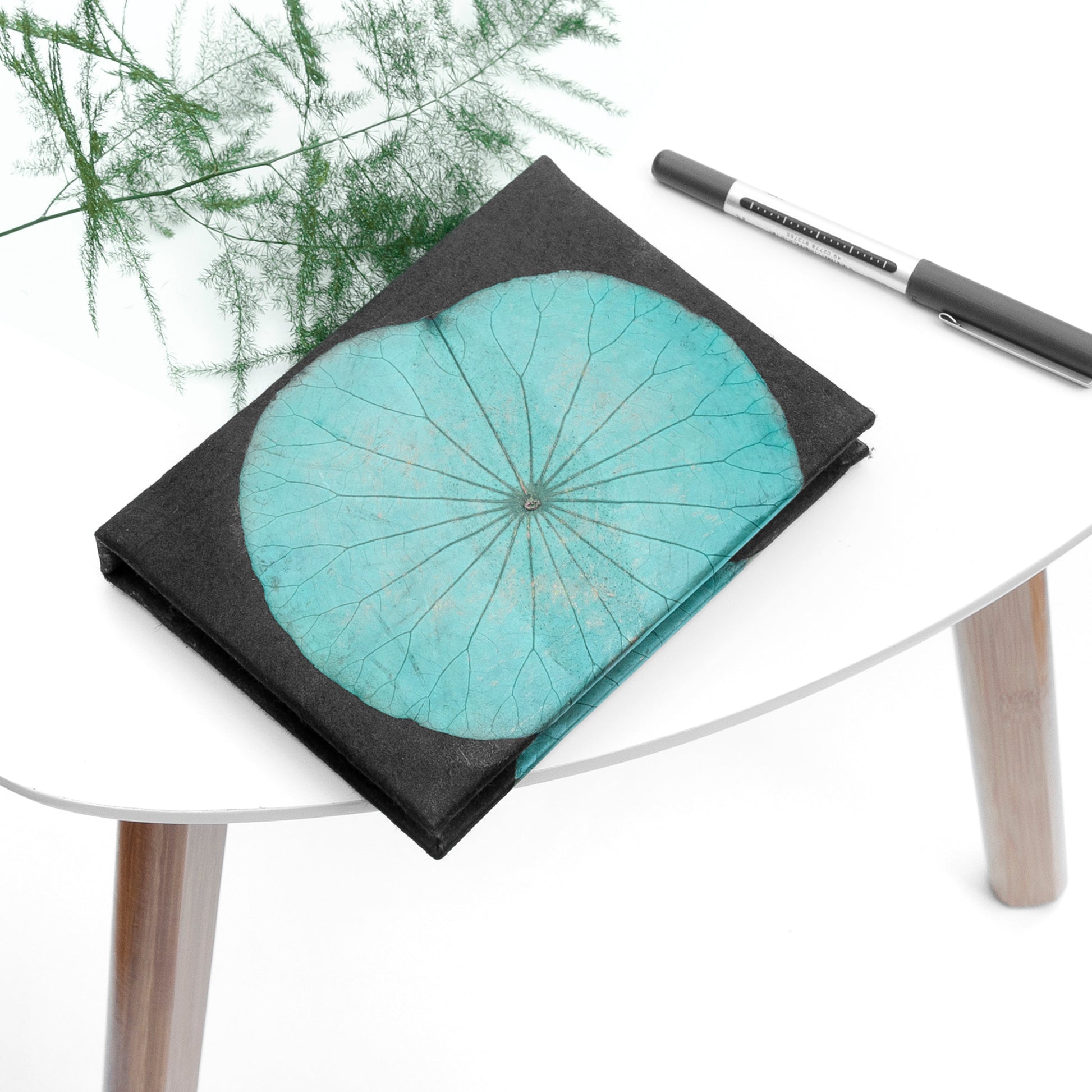 A6 Vegan Leather Lotus Leaf Notebook - Lovesakes