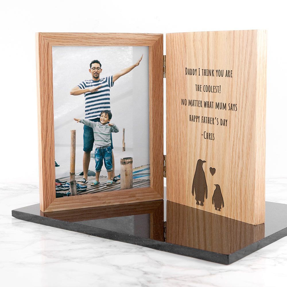 Personalized Photo Frames - Personalized Father's Day Penguin Book Photo Frame 