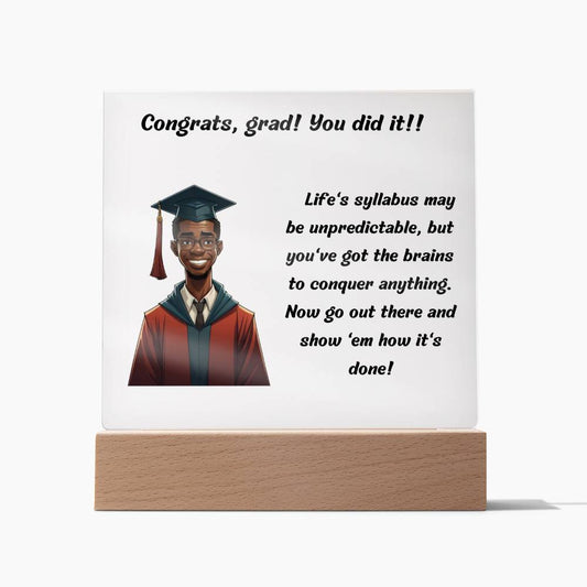 Life's Unpredicatable Syllabus Graduation Plaque
