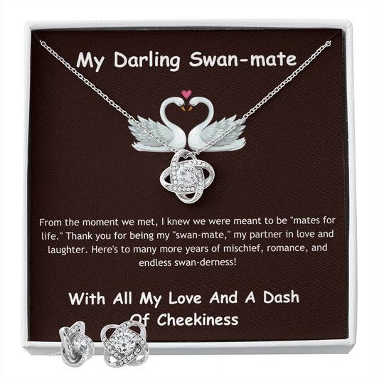 Love Knot  Earring & Necklace Set + Swan-mate Card