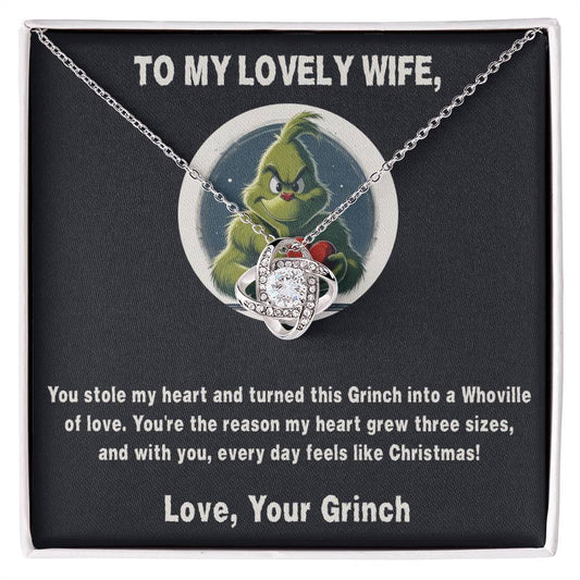 Loveknot Necklace + Your Grinch Message Card