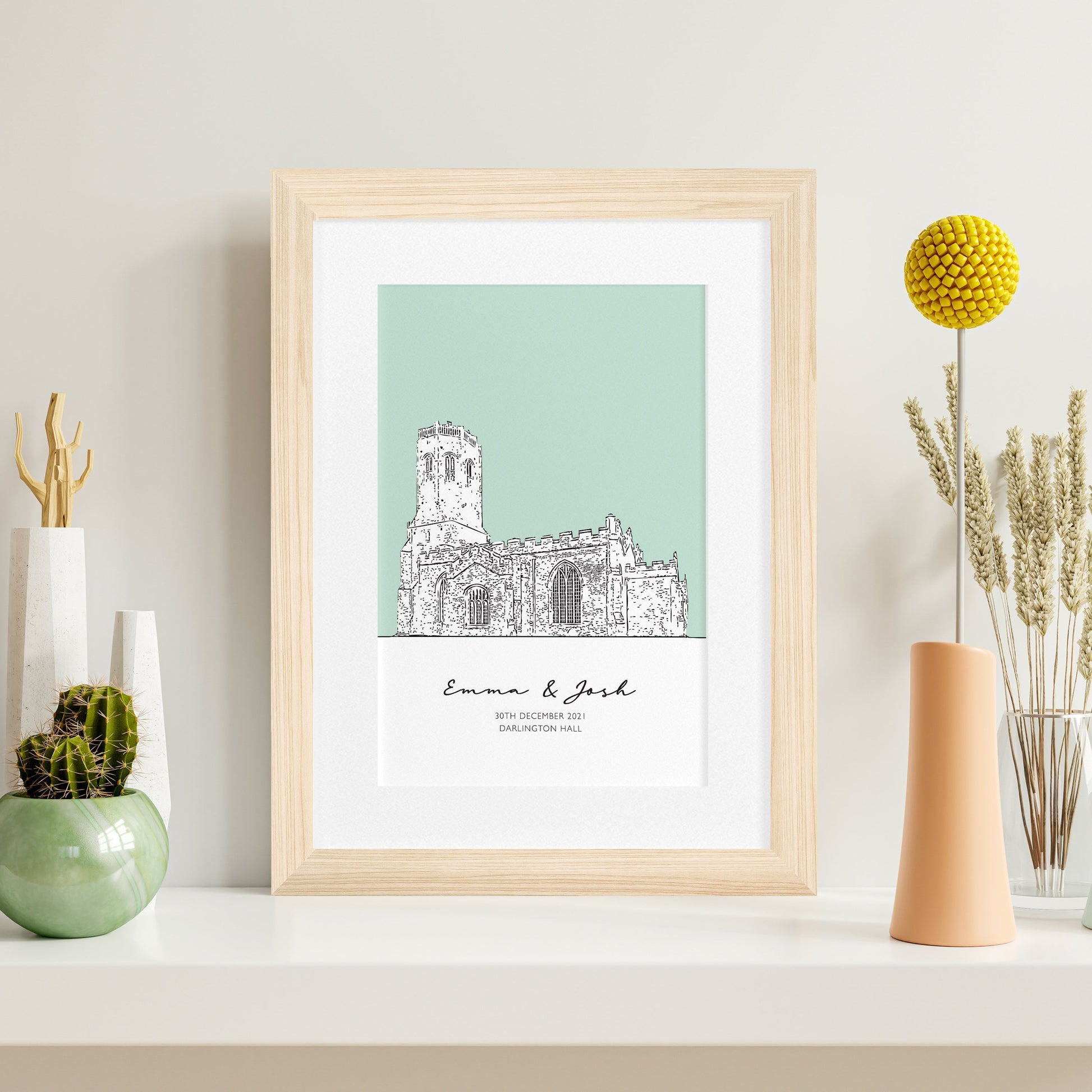 Personalized Wedding Venue Sketch Framed Print - GiftsofaKind