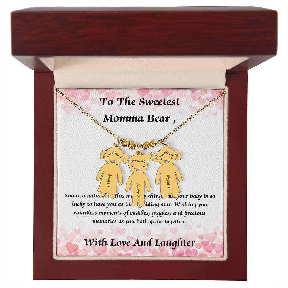 Momma Bear Kid Charm Name Necklace | Lovesakes | Sentimental Gifts