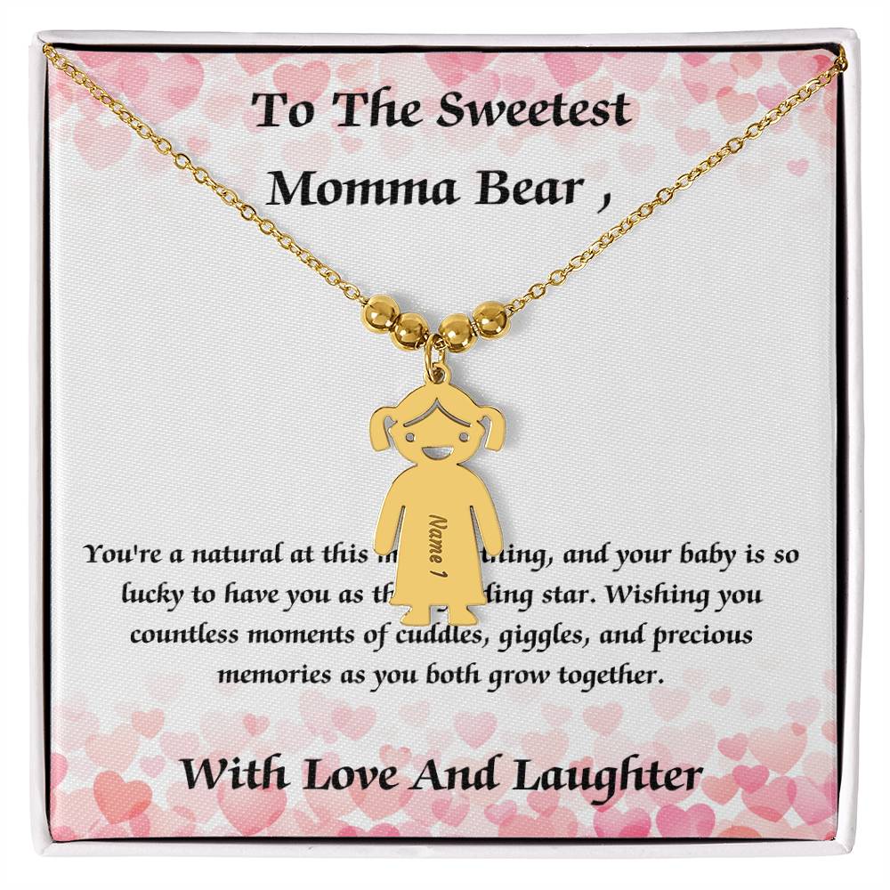 Momma Bear Kid Charm Name Necklace | Lovesakes | Sentimental Gifts