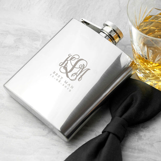 Monogrammed 6oz Hip Flask