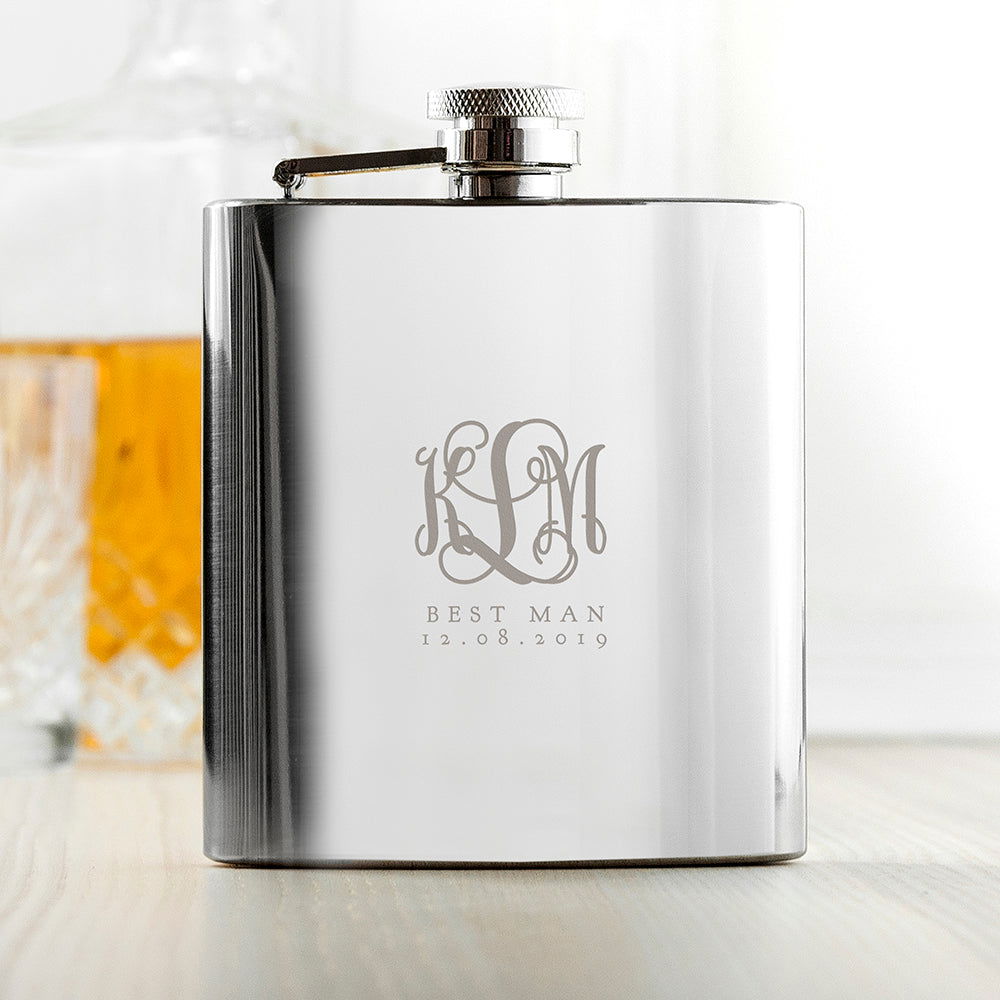 Monogrammed 6oz Hip Flask - Lovesakes