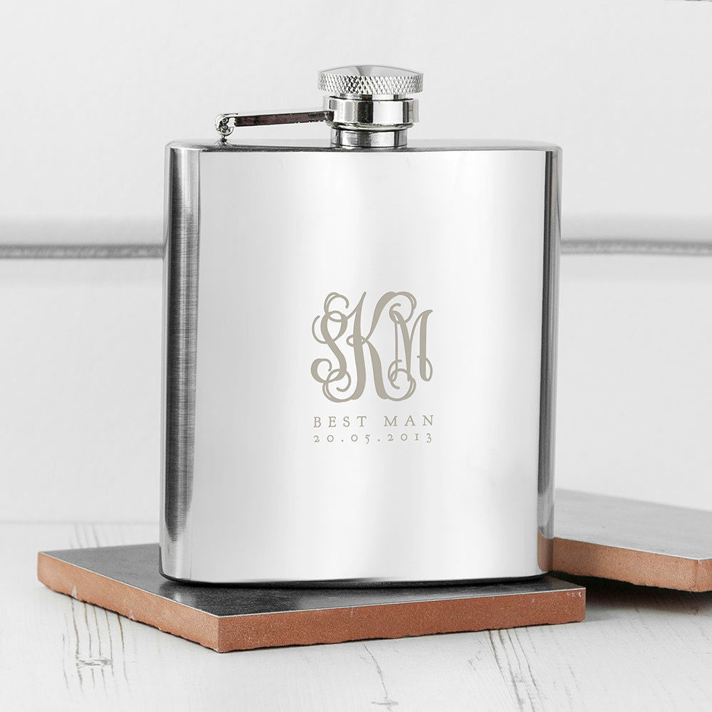 Monogrammed 6oz Hip Flask - Lovesakes