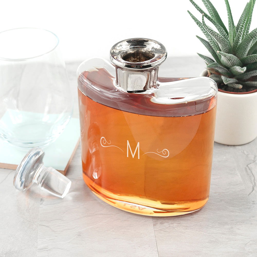 Monogrammed Platinum Necked Whisky Decanter - Lovesakes