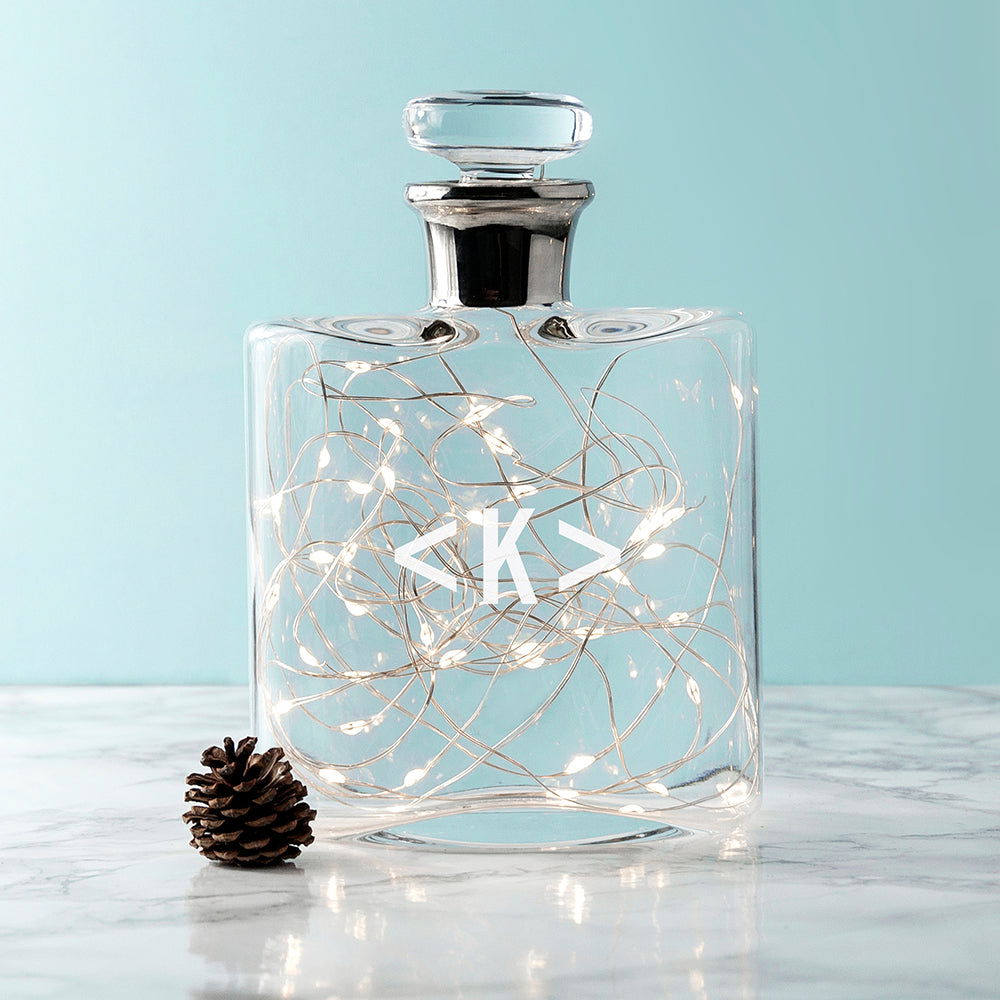 Monogrammed Platinum Necked Whisky Decanter - Lovesakes