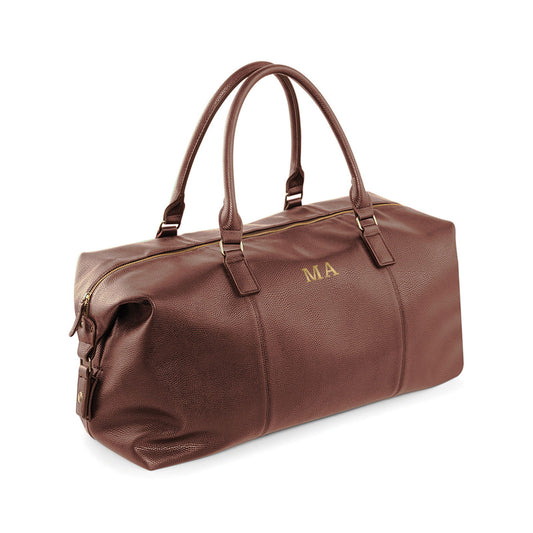 Monogrammed Vegan Leather Weekender Holdall