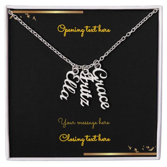 Multi-name Necklace + Personalized Message Card